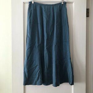Eileen Fisher | Blue Silk Midi Skirt